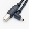 USB to Mini USB Cable Type B Male Straight to Mini B Male Angled 1M