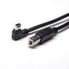 USBからミニUSB充電ケーブルUSBタイプBストレートオスにミニUSB左角度オス1ロング