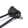 mini-usb b型左弯头转usb b 直母头带螺丝孔OTG USB2.0线材