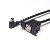 20 piezas Mini B USB ángulo izquierdo macho a USB B hembra con orificios para tornillos Cable OTG