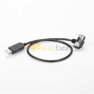 USB para RS232 DB9 cabo adaptador serial fêmea ângulo reto