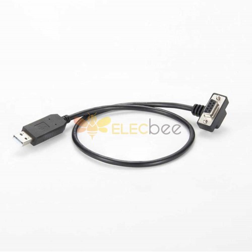 Cable adaptador serie USB a RS232 DB9 hembra en ángulo recto