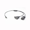 USB To Serial And Parallel Adapter DB9 Male DB25 Female Cable 0.3M
