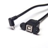 USB Type B Cable OTG Female Straight to Micro USB Down 90° Male