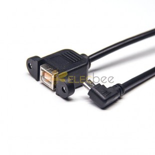 20pcs USB Type B Female Straight to Micro USB Left Angle Male