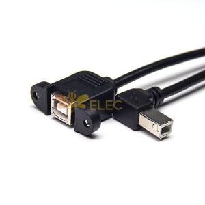 USB Type B OTG Cable Male to Female 90 Degree with OTG Cable