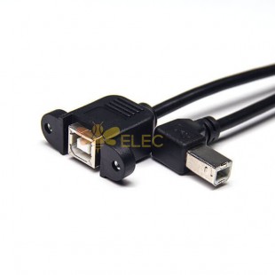 OTG数据连接线USB2.0 B型公头右弯头对母头面板式 20Pcs