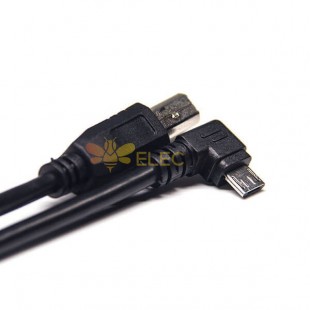 20pcs USB Type B to Micro USB Cable 1M Long Double Male Plugs Straight to Right Angle