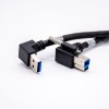 USB Type B to USB Type A Right angle to Right angle Black Charging Cable 1M