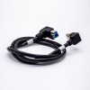 USB Type B to USB Type A Right angle to Right angle Black Charging Cable 1M