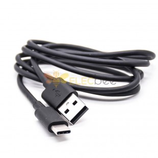 USB Type C Adapter Cable Straight USB A 2.0 Male to Type-C Male Black Cable