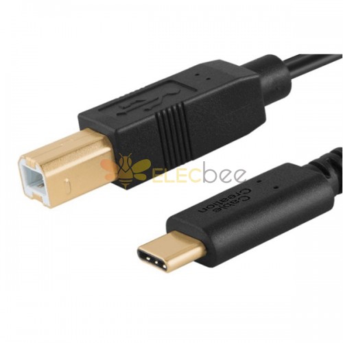 Cable macho USB tipo C a tipo B 3.1 a 2.0 cable de conversión de chapado en oro USB 1m