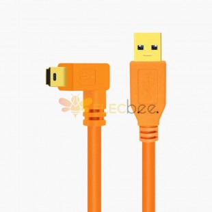 USB2.0 - Dik Açılı Mini USB Çevrimiçi Çekim Kablosu 1.5M