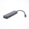 HUB USB Type C 6 en 1 avec ports HDMI 4K @ 30Hz + USB 3.0 + lecteur de carte SD / TF, adaptateur multiport