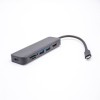 6-Port-USB-Hub Typ C Tragbarer Multiport-USB-Adapter RJ45-Multiport-Hub