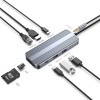 Aluminum USB Hub USB Type C Hub 3 0 Multi Function Adapter 8 in 1 for Macbook Pro Air Ipad Matebook OEM Status Charging Card ABS