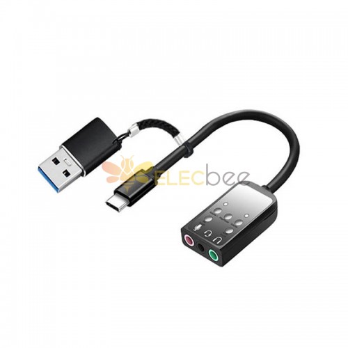 Schwarzer Mini-Adapter Externe Stereo-Soundkarte Audio-Adapter USB Hi618Db05-Anschluss