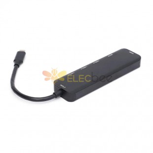 Hub de venda imperdível com adaptador de 3 portas USB Adaptador USB 3.0 Conversor de vídeo portátil de alumínio