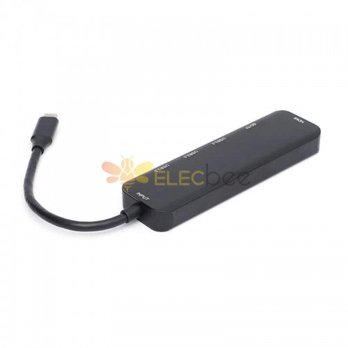 Hub de vente chaud avec 3 ports USB Adaptateur Usb 3.0 Adaptateur Convertisseur vidéo portable en aluminium