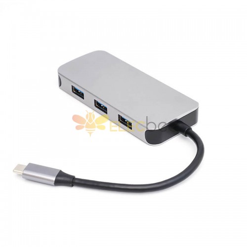 Hub USB C multifonction 6 en 1 prenant en charge le port de chargeur hdmi vga lan pd