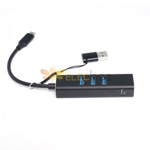 Adaptador Ethernet USB-A/USB-C para 3 portas USB 3.0