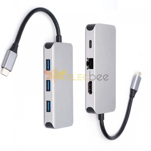 USB C HUB lecteur de carte 3.0 adaptateur HDMI 4K alimentation charge hub usb 6in 1