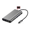 USB TIPO C Hub 8 en 1 Aleación de aluminio PD Carga USB 3.0 HDMl Gigabyte Lan SD TF Hub Ethernet para PC portátil