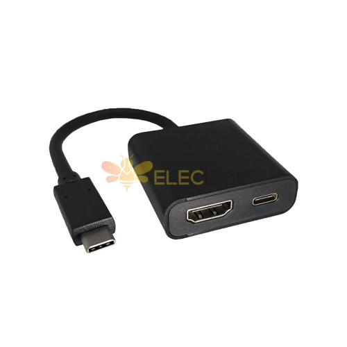 Conversor USB tipo C para laptop Alumínio Conversor de vídeo portátil Adaptador de tela dividida