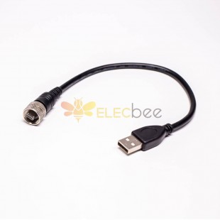IP67 micro USB Type B Straight Male to USB Type A Male Molding Cable 2meter