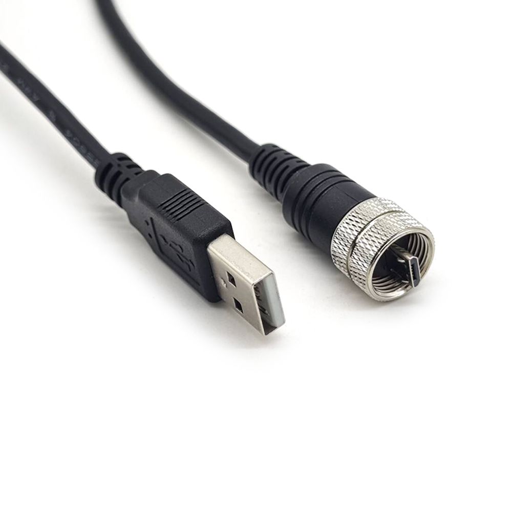 Câble de moulage mâle droit micro USB type B IP67 vers USB type A mâle
