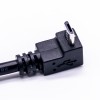 微型 USB 防水 5 針母頭 IP67 M12-1.0 到微型 USB 連接器 5 針公頭上角電纜 0.5M