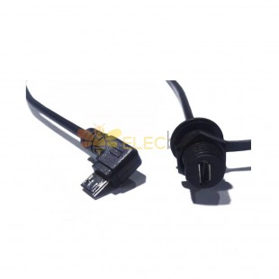 MicroUSB 5P IP67 Waterproof Female to MicroUSB 5P Female 90 Right Angle Molding Cable