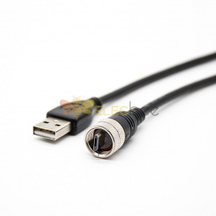 Водонепроницаемый 5-контактный разъем MicroUSB типа B M12, штекер к USB-кабелю типа A, прямой, 1 м