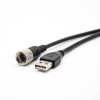 Waterproof MicroUSB 5 pin Type B M12 screw Male to USB Type A Male Cable Straight 1M