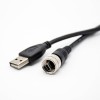 Mini USB a prueba de agua IP67 5 pines macho M12-1.0 Montaje en panel a USB Tipo A cable macho 0.2 metros
