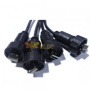 USB Type A Male Connector Points Lock Bayonet Waterproof USB Waterproof Cable 1M