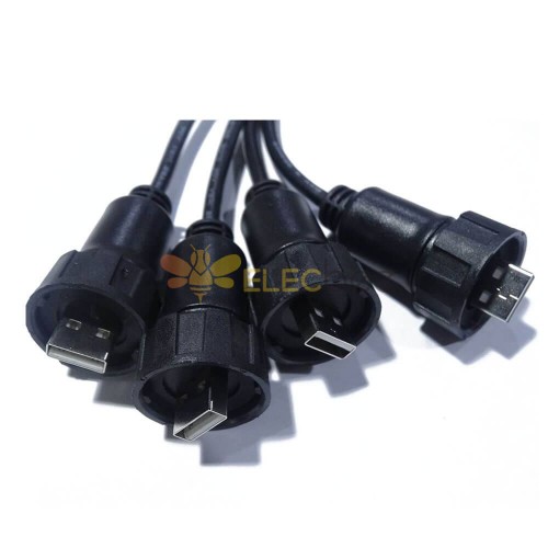 USB Tipo A Conector macho Puntos Bloqueo Bayoneta Impermeable USB Cable impermeable 1M