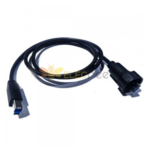 Cables de conversión de conector macho IP67 USB 3.0 tipo A a USB 3.0 tipo B