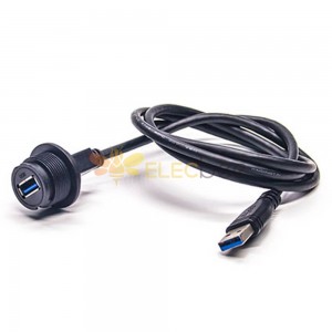USB 3.0 AF Type A Female IP67 Waterproof to Type A Male USB 3.0 Conversion Cables