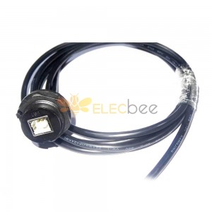 USB panel mount Waterproof 2.0 Type B Female Socket molding Cable1.55m