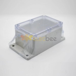 透明防水接线盒ABS塑料透明盖螺丝固定带耳矩形81×120×65
