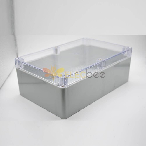 Grey Waterproof Junction Box With Transparent Cover Screw Fixation Electric Enclosures 230×150×85
