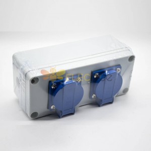 雙插座防水盒可定制尺寸螺絲固定2位插座ABS塑料殼體