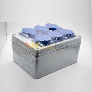 صندوق مخرج كهربائي مقاوم للماء ABS بلاستيك ضميمة 6 وضعيات تثبيت برغي مقبس التخصيص