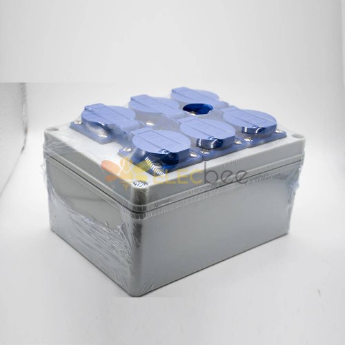 Wasserdichte Steckdosenbox ABS-Kunststoffgehäuse 6-Positionen-Innensechskantschraubenbefestigung Anpassung
