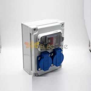 Caja de enchufes eléctricos a prueba de agua, carcasa de ABS personalizada, fijación de tornillo, enchufe de 2 posiciones con interruptor