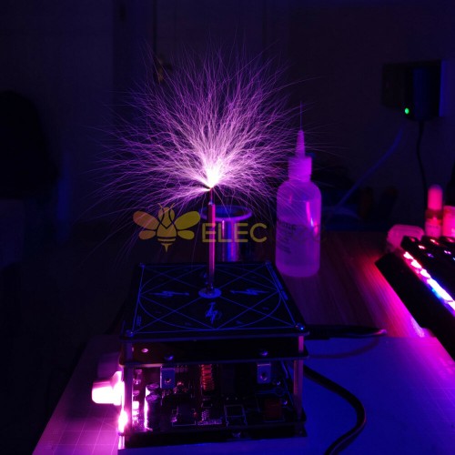 أدوات العلوم والتعليم لفائف الموسيقى تجربة البرق الاصطناعي DIY مع غلاف الأكريليك