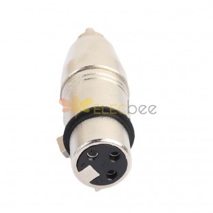 XLR 3 Pin Female To RCA Male Stereo Microphone Audio Adapter Converter Connector