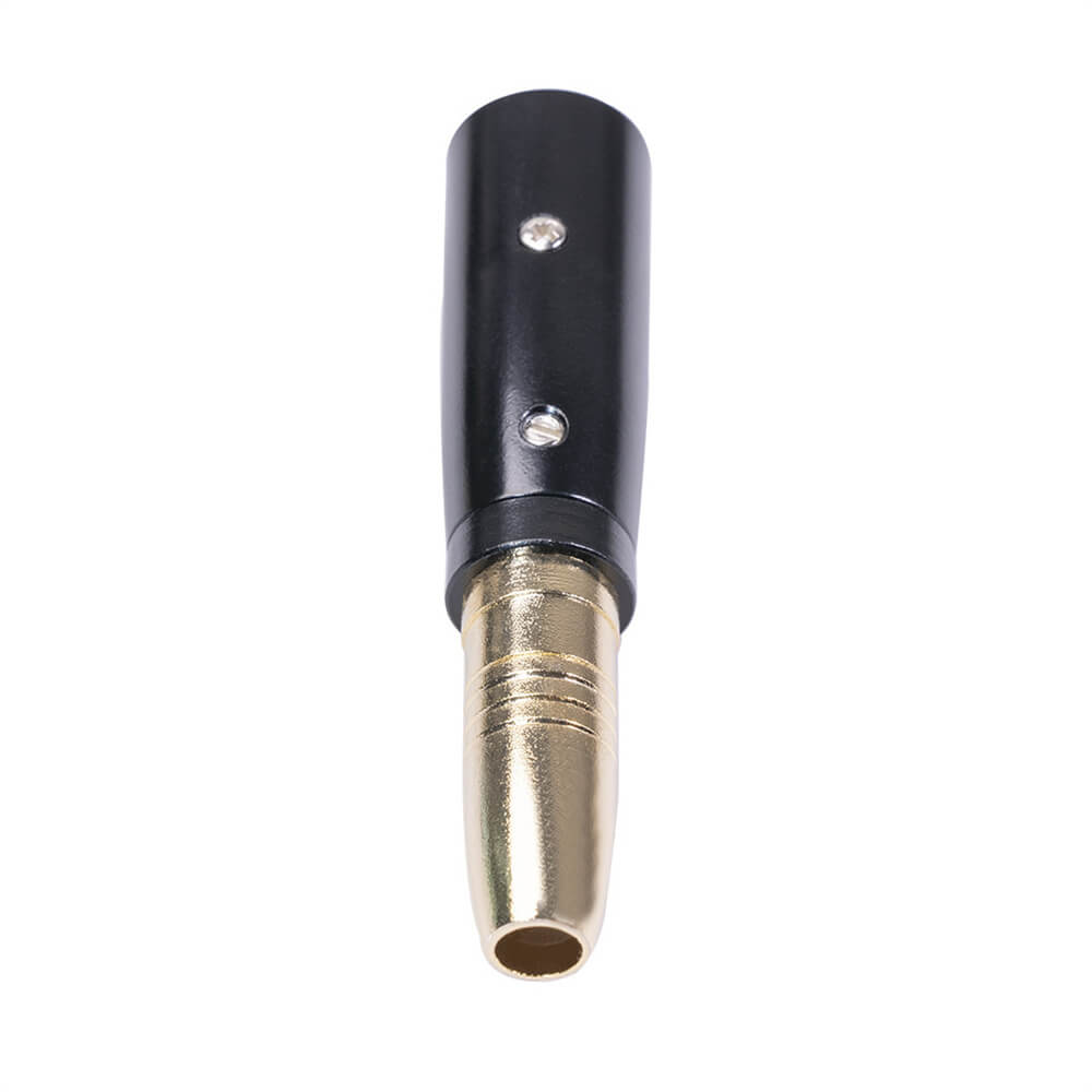 XLR 3-poliger Stecker auf 1/4 6,35 mm weiblicher Klinkenbuchse, Audio-Adapter, schwarz vergoldeter Adapter