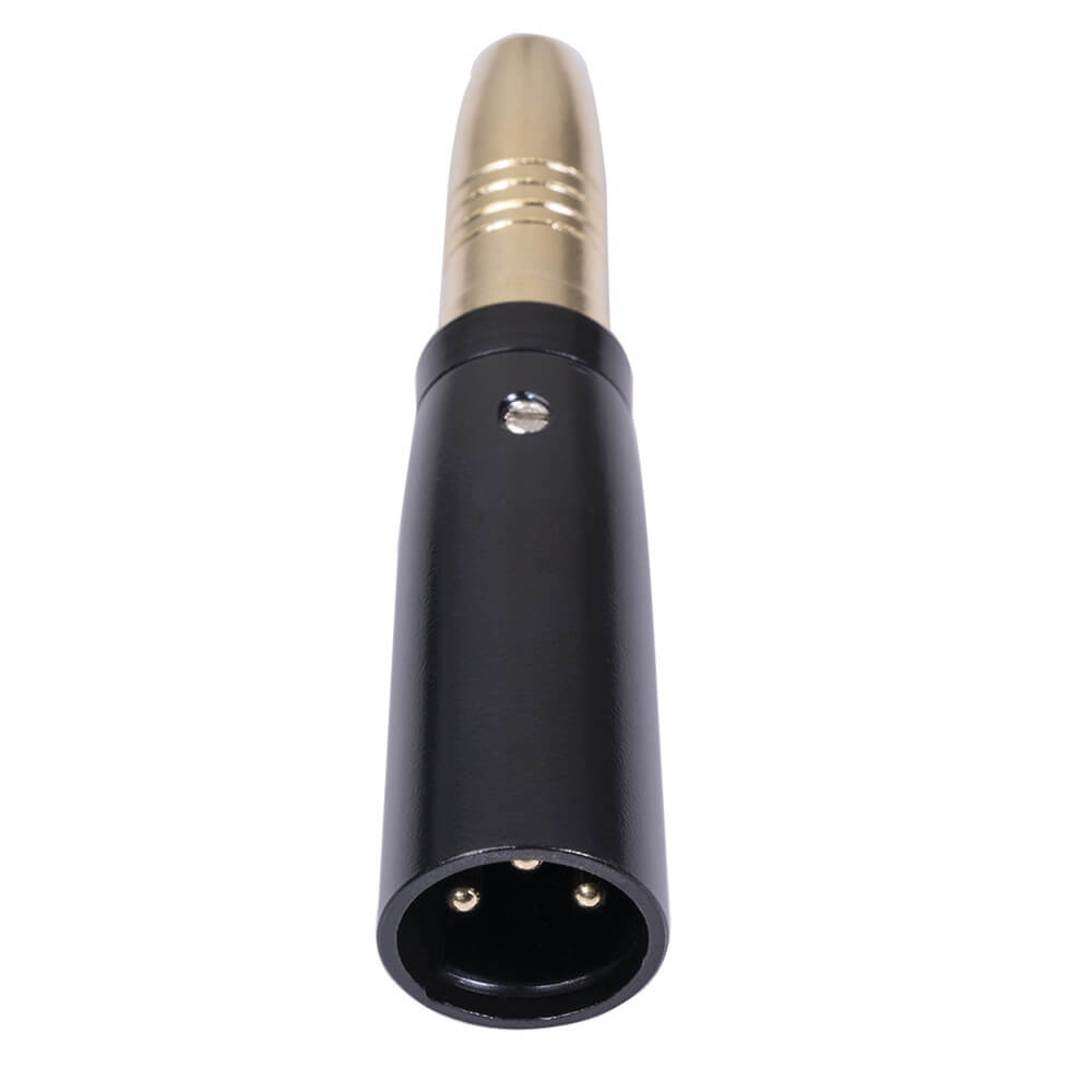 Adaptador de áudio XLR 3 pinos macho para 1/4 6,35 mm fêmea adaptador de áudio banhado a ouro preto